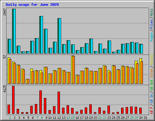 Daily usage for June 2025