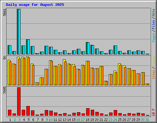 Daily usage for August 2025