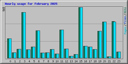 Hourly usage for February 2025