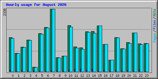 Hourly usage for August 2026